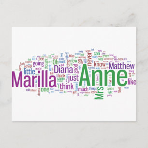 Anne of Green Gables Word Cloud Briefkaart