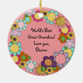 Anneau customisé de fleurs Ornement photo (Dos)