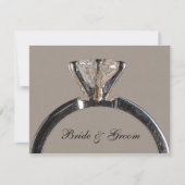 Anneau de diamant sur Faire-part Fiançailles gris (Devant)