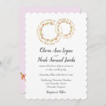 Anneau de mariage et invitation floraux de voeux