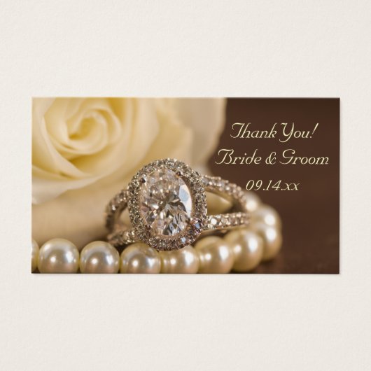 Anneau Diamant ovale Rose blanche Mariage Faveur T (Devant)