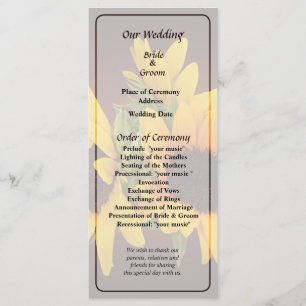 Anneau du programme de mariage des tournesols