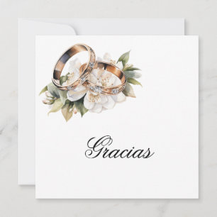 anneau mariage Carte de remerciements espagnol