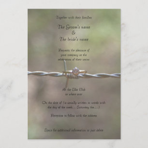 Anneau sur Faire-part de mariage Barbed Wire