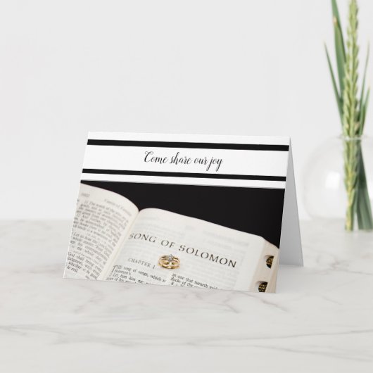 Anneaux bibliques chrétiens faire-part de mariage (Devant)