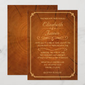 Anneaux d'arbre épousant des invitations (Devant / Derrière)