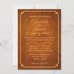 Anneaux d'arbre épousant des invitations