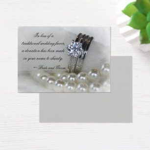 Anneaux de diamant et perles Mariage Charité favor
