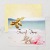 Anneaux de mariage sur le Merci Card2 de plage (Devant / Derrière)