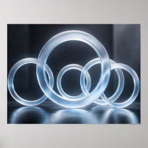 Anneaux de verre lumineux Art mural abstrait