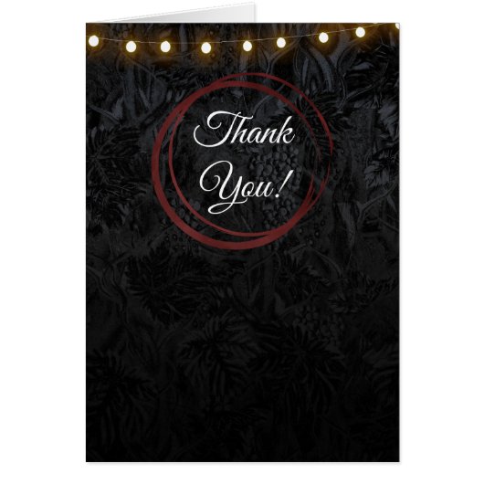 Anneaux de vin rouge noir chic moderne Merci de cl (Devant)