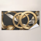 Anneaux d'or Art Abstrait - Design moderne de luxe (Serviette de bain)