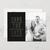 Anneaux d'or moderne Enregistrer la date Carte pos (Devant / Derrière)