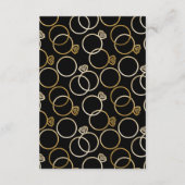 Anneaux d'or moderne Mariage RSVP Carte de réponse (Dos)