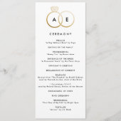 Anneaux d'or moderne Programme de mariage personna (Devant)