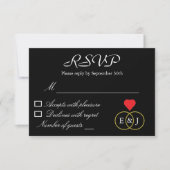 Anneaux enmêlés Mariage carte RSVP (Devant)