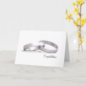 Anneaux Entwins Argent - Cartes de félicitations (Fleur jaune)