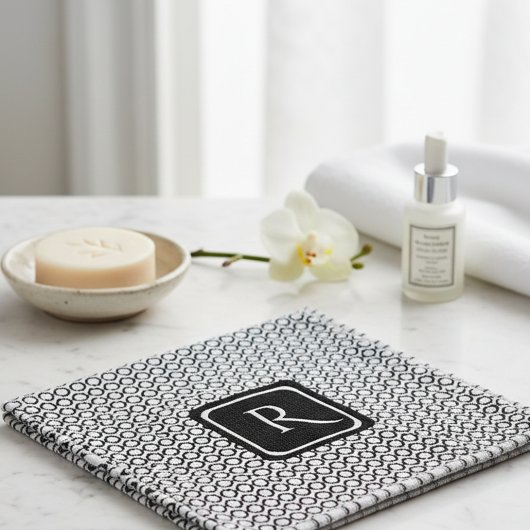 Anneaux liés noir blanc moderne Monogramme