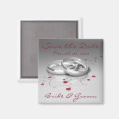 Anneaux mariages Magnet Réservez la date (Recto/Verso)