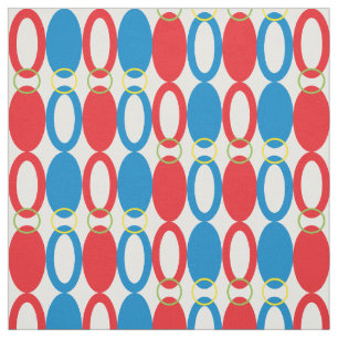 Anneaux tissu bleu et rouge de  