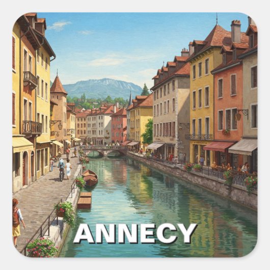 Annecy France Vierkante Sticker (Voorkant)