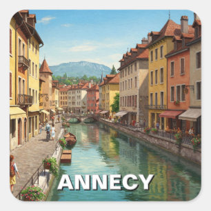 Annecy France Vierkante Sticker