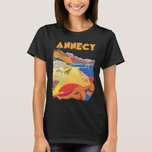 Annecy Frankrijk Alpenmeer Retro Reis T-Shirt