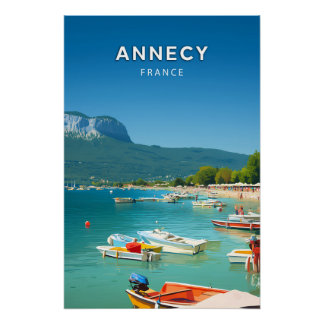 Annecy, Frankrijk, Poster in retro-chic stijl Perfect Poster