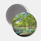 Annecy, Magnet rond Haute-Savoie (Recto/Verso)