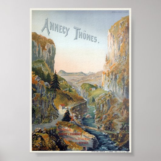Annecy Thones Poster vintage 1899 (Devant)