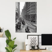 Année 1890 des rues de Chicago | AI Art Poster (Bureau à domicile)