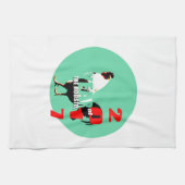 Année 2017 du coq en Cercle Vert Serviette K (Horizontal)