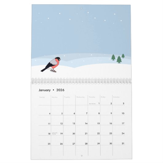 Année Calendrier illustré (Jan 2026)