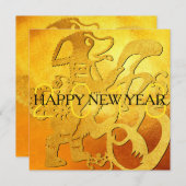 Année Chien d'or Papercut chinois 2018 Invitation (Devant / Derrière)