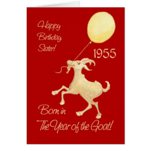 Année chinoise de la chèvre 1955 Anniversaire de l