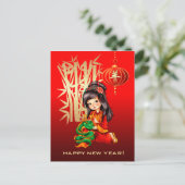 Année chinoise des cartes postales de coutume de (Debout devant)
