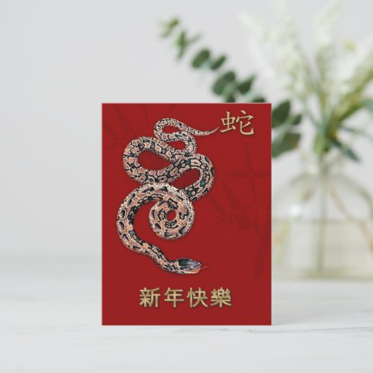 Année chinoise des cartes postales de serpent en c (Debout devant)