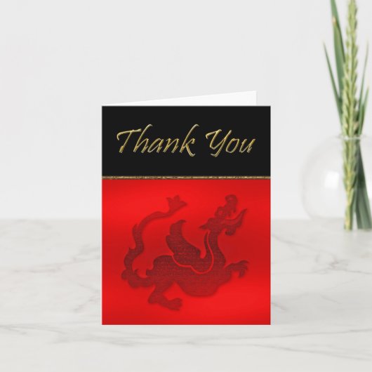 Année chinoise du dragon Carte de remerciements av (Devant)