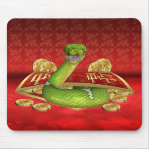 Année chinoise du tapis de souris de serpent,