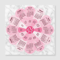 Année civile 2024 Unique Boho Rose Flower Magnet