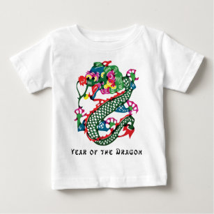 Année de coupe de papier du T-shirt de dragon