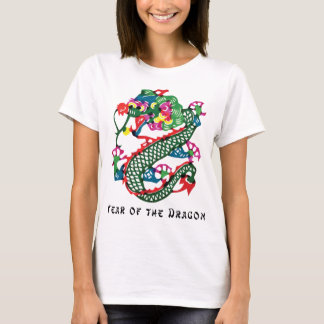 Année de coupe de papier du T-shirt de dragon
