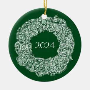 Année de couronne de Noël Ornement en céramique