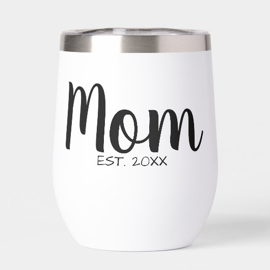 Année de début de maman Cadeau écriture moderne (Arrière)