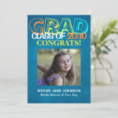 Année de fin d'études faire-part photo du collège (Debout devant)