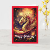 Année de la carte d'anniversaire du dragon (Fleur jaune)