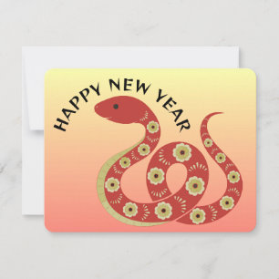 Année de la carte de note et du calendrier Snake 2