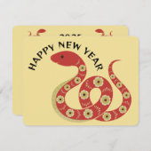 Année de la carte de note et du calendrier Snake 2 (Devant / Derrière)