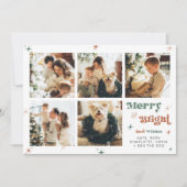 Année de la photo Avis Carte de vacances Noël Boho (Devant)