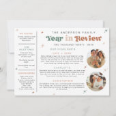 Année de la photo Avis Carte de vacances Noël Boho (Dos)